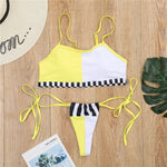 2026 Sexy Bikini Women Swimwear Swimsuit Push Up Striped Patchwork Bikini Set Bathing Suit Beach Bikini Female Biquinis Feminino