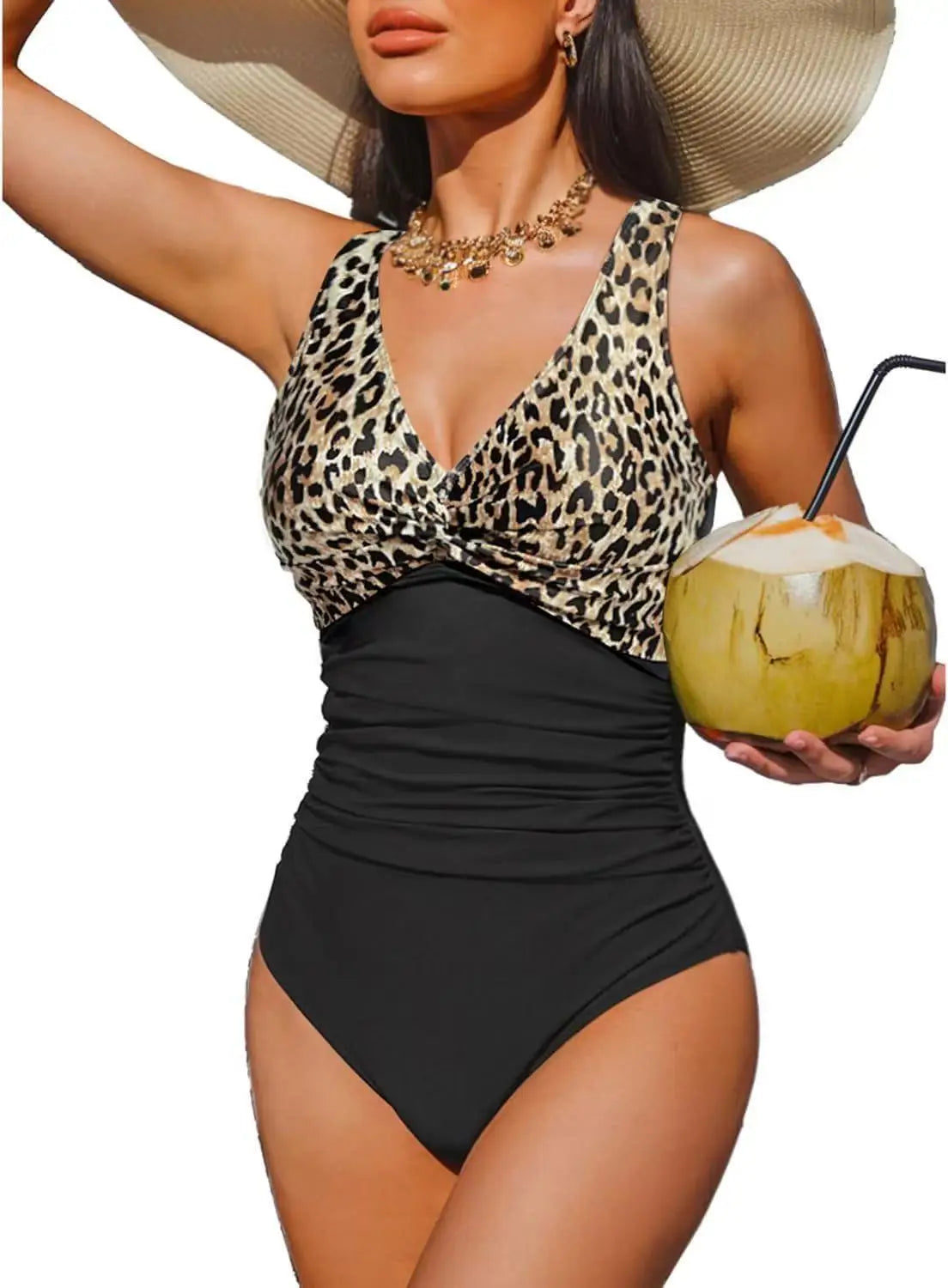 S - XXL Twist Front V Neck Female Swimwear One Piece Swimsuit Women Slim Monokini Backless Bathing Suit Swim Beachwear Bodysuit