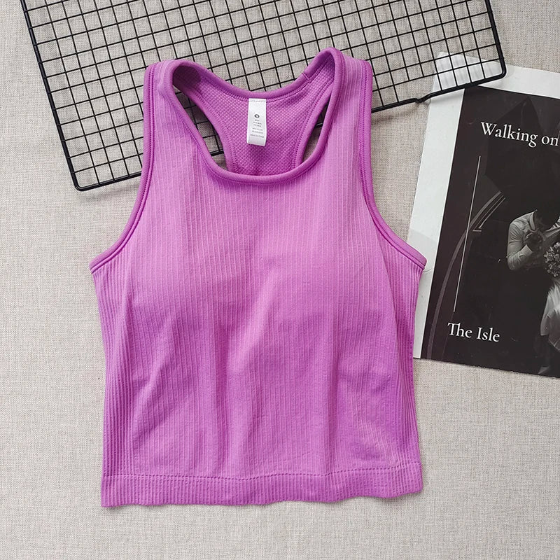 Sports Short Vest Sleeveless, Breathable, Sweat-Absorbent, Wearing Running and Fitness Training Yoga Clothes.
