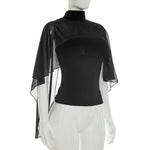 FDYOUI Woman Black Corset with Cover-ups 2-piece Sets Chic Sexy Hollow Out Evening Party Tops Female Blouses Shirts High Street