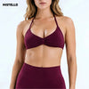 HISTELLO Impact Strappy Bra Women High Support Push up Gym Top Seamless Padded Sports Bra Scrunch Halter Workout Yoga Underwear