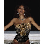Push Up Swimsuit with Cover Up for Women Sexy Swimwear Printed Swim Suits Female Bikinis Sliming Bodysuit Fashion Beachwear