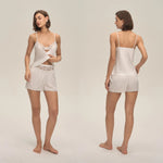 Summer home suspender shorts set casual and comfortable home wear lace women's pajamas