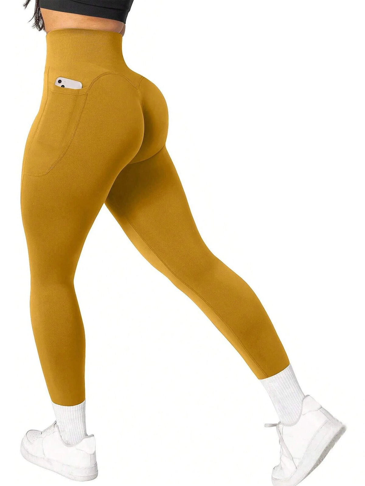 High Waist Tummy Control Yoga Pants with Pockets for Gym Workout - Breathable Stretchy Fitness Leggings