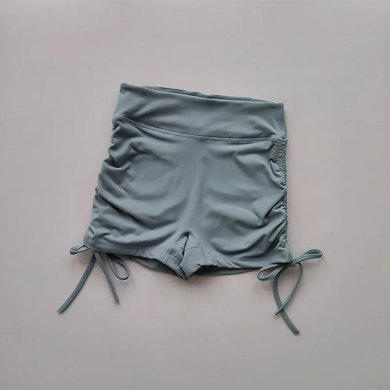High-Waisted Women's Yoga Fitness Shorts Sexy Drawstring Tied Three-Part Sports Hot Pants for Fitness And Exercise