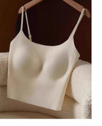 Women's Seamless Bras Top - MOYISU Invisible Chest Pad Camisole Anti-Peep Undershirt with Versatile Strap & Flattering Back Cut