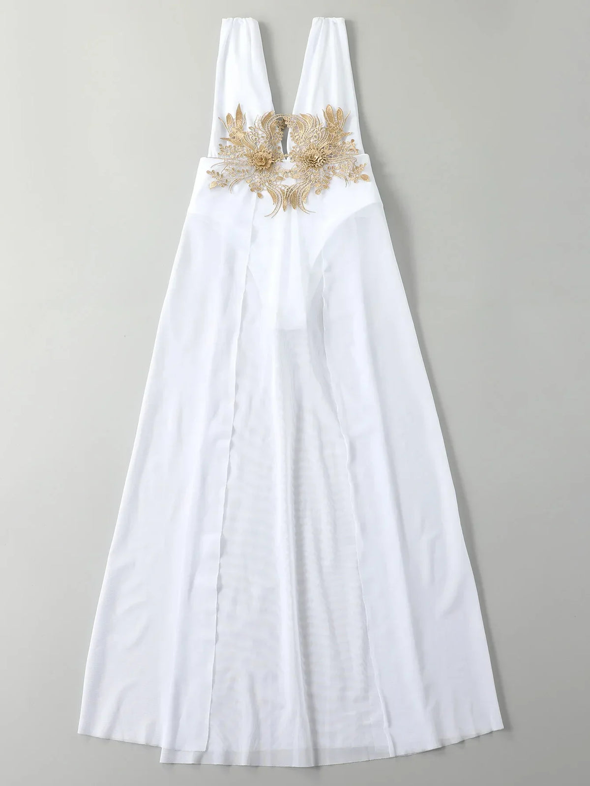 Sexy White Dress One Piece Swimsuit 2026 Women Embroidery Floral Designer High Waist Swimwear Vintage Beach Bathing Suit Bikini