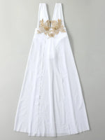 Sexy White Dress One Piece Swimsuit 2026 Women Embroidery Floral Designer High Waist Swimwear Vintage Beach Bathing Suit Bikini