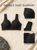 Women's Bra Plus Size Wireless Front Closure Seamless U-Back Fixed Cup Breathable Lingerie