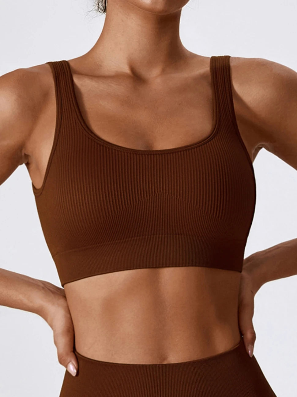 Seamless Knitted Sports Fitness Yoga Bra and Underwear