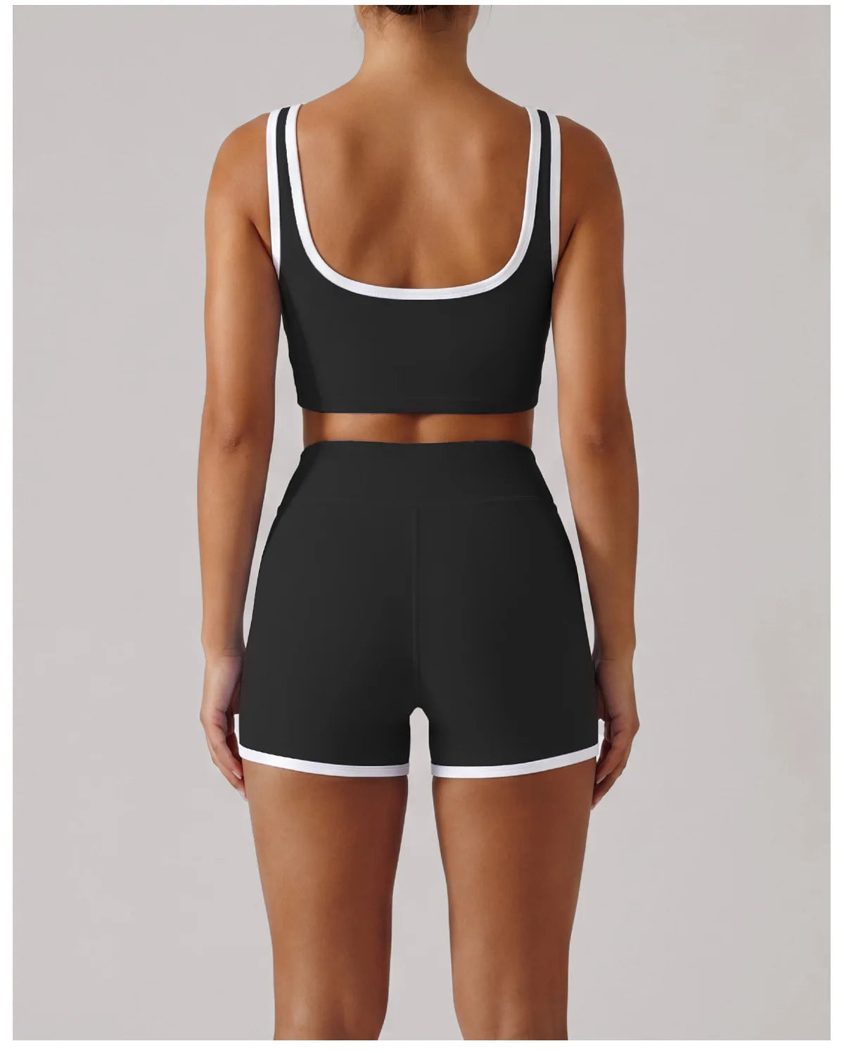 Summer Color Contrast Yoga Suit Women Shock-absorbing Sports Bra High Waist Hip Lifting Shorts Training Running Fitness Outfits