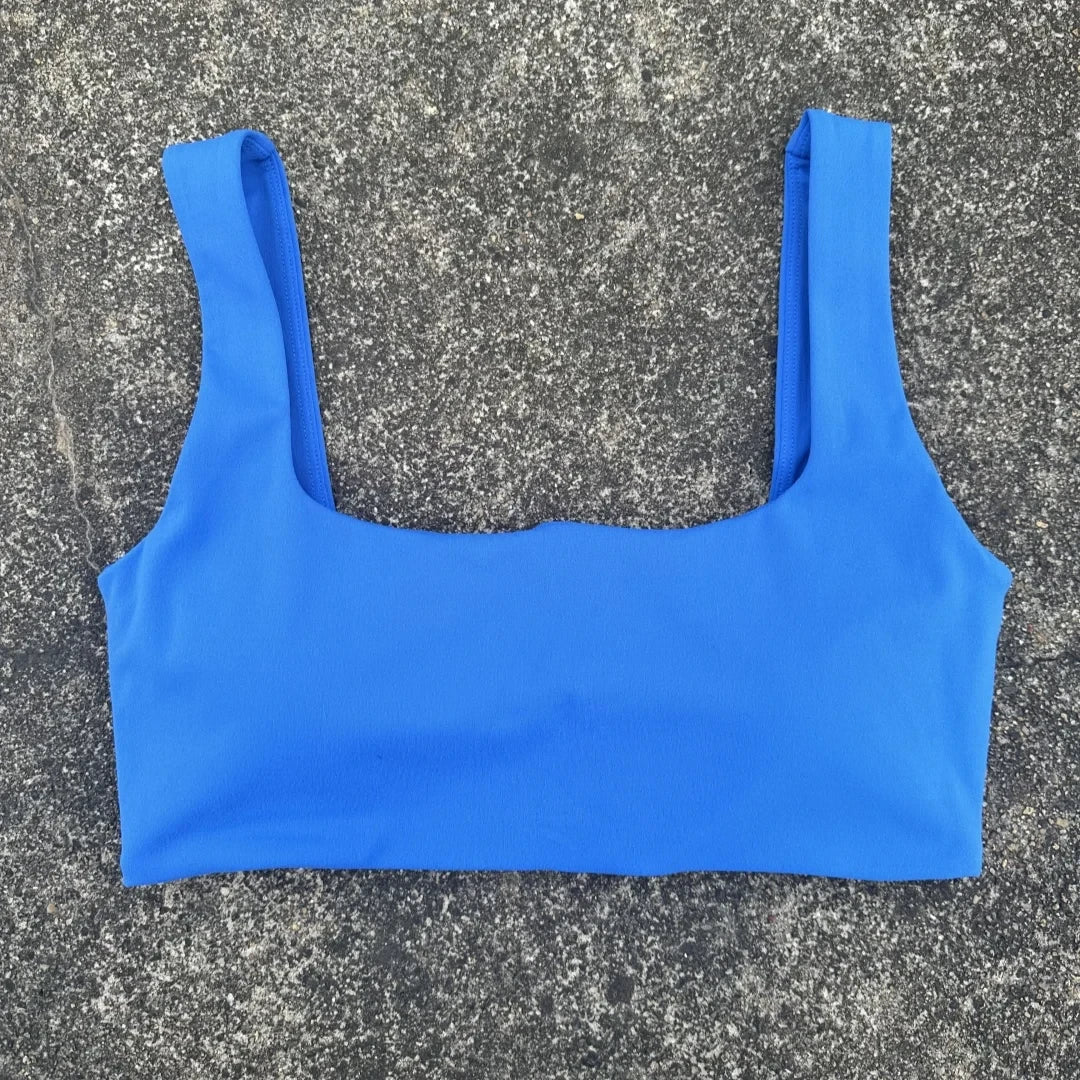 Solid Color Butter Square collar Soft Gym Yoga Underwear Women Hollow back shoulder strap Fitness Vest sport Bra Top With pad