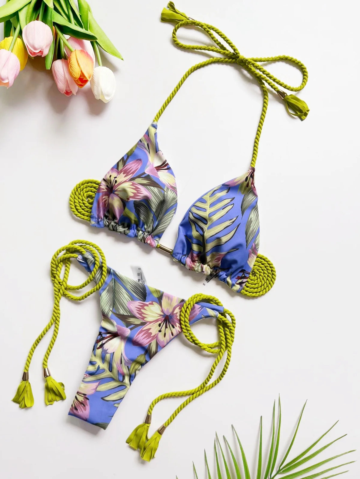 Sexy Braiding rope Bandage Solid Bikini Set Women SwimsuitPit strip fabric Triangle Swimwear Bathing Suit Brazilian Biquinis