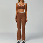 Gym Tracksuit Yoga Set 2 Pieces Workout Outfits Fitness Sportswear High Waist Leggings Sports Bra Athletic Wear Women Clothes