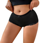 1pcs Plus Size 1XL-4XL Ribbed Seamless Women Panties Bow Breathable Comfortable Sexy Lingerie Lady Briefs New Style Underwear