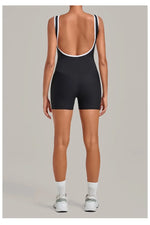 Women's Seamless Yoga Jumpsuits Sports Fitness Gym Sleeveless Backless Hip-lifting Shorts One-piece Training Workout Jumpsuit