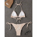Ruffled Frilled Brazilian Bikini Women Swimwear Two-Pieces Bikini Set Female Swimsuit Halter Bather Bathing Suit Swim Lady V2817