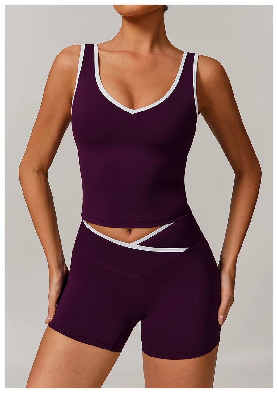 Yoga Set2 Pieces Workout Outfits Fitness Sportswear Gym Tracksuit High Waist Leggings Sports Bra Athletic Wear Women Clothes