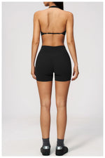 Summer Yoga Sets Women Front Cross Sports Bra Exercise Suits Outwear Lifting Buttocks Abdominal Compression Shorts Fitness Set