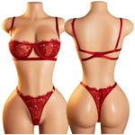 Thin Sexy Lingerie Bra SetErotic Push Up Breves Sets Woman Lace Transparent Underwear Embroidery Thong Kit Delicate Underwear