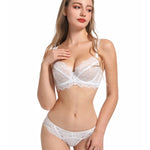 Europe Sexy Lace Embroidery Women Lingerie Set French Thin Cup Push Up Bra SummerBreathable Plus Size D Cup Underwear Bra Sets