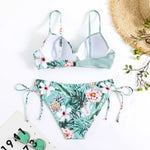 2025 Push Up Bikini Printed Swimsuit Women Sexy Strappy Swimwear Female Color Block Bathers Bathing Swimming Swim Suit Beachwear