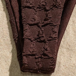 Sexy Coffee Wrinkled String Halter Bikinis Sets Two Pieces Tie Thong Swimsuit Bathing Suit Swimwear Biquini Bakini Tankini