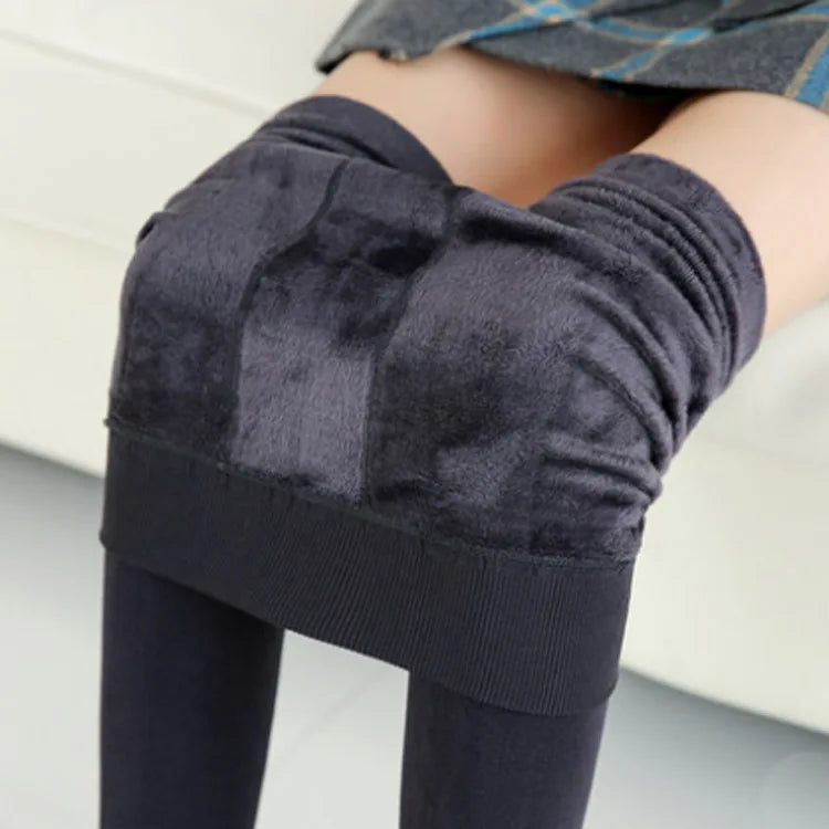 Women Winter Thermal Warm Thick Pantyhose Fluff Lined Stretch Slim Leggings Pants