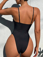 DEAK New Solid Black Mesh Sequins One Piece Swimsuit Women Wrinkle Slim Pleate Tummy Control Swimwear Beach Bathing Suit Holiday