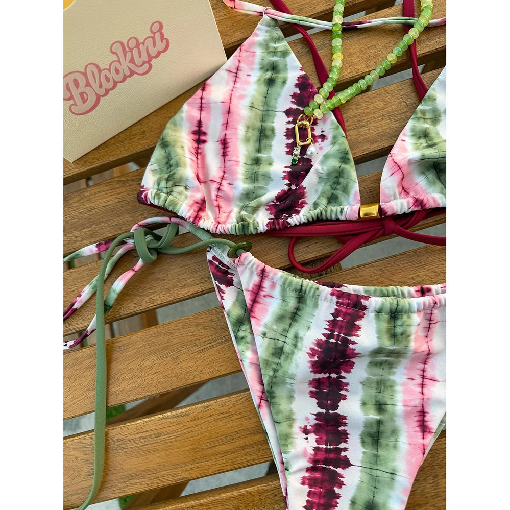 Swimsuit For Women Push Up Swimwear 2026 Bikinis SexyBikini Set Brazilian Biquini Print Bathing Suit Summer Beachwear Female