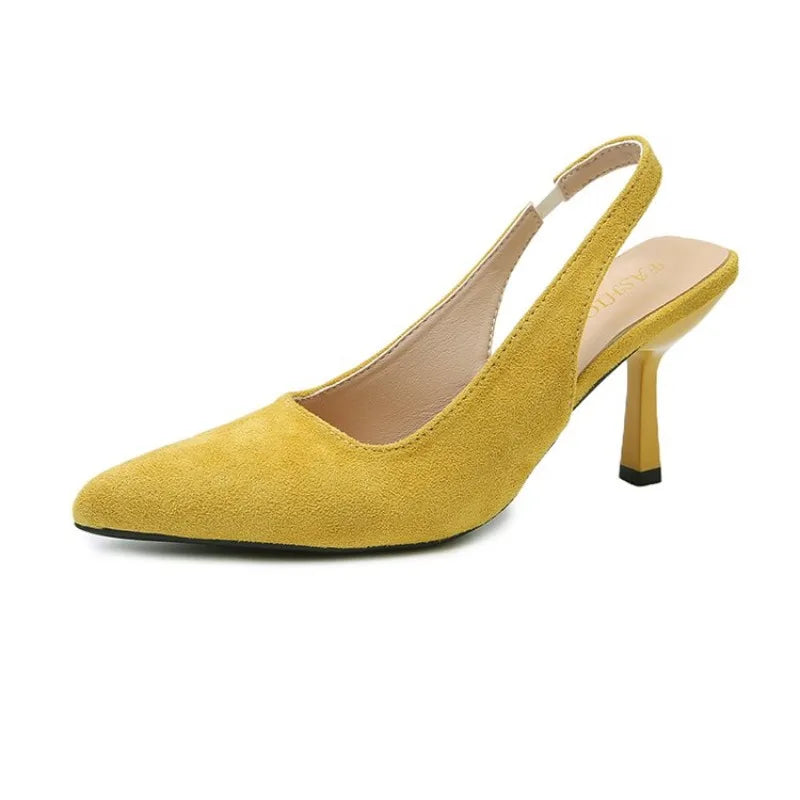 2026 Summer Sandals Women Fashion Pointy Shallow MouthBack Air Anti-slip Wear Heels