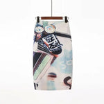 Spring Summer Women Y2K High Waist Midi Pencil Chiffon Skirts Slim Bodycon Vintage Hip Raise Korean Fashion Clothes UOV5