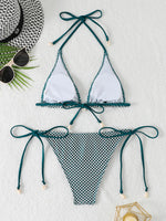 2026 Halter String Triangle Bikini Women Sexy Swimwear Female Mesh Swimsuit Solid Bathers Bathing Swimming Swim Suit Beachwear
