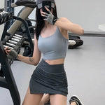 Women's yoga sports bra, small camisole vest integrated fixed gathering sports and fitness bra