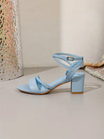 Big Size 42 Classic Blue Ankle Strap Sandals for Women Elegant Summer Block Heels Office Lady Daily Wear Shoes
