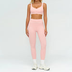 2PCS Yoga Set Gym Clothes Outdoor Sports Outfits Women Tracksuit Gym Fitness Suits Workout Long Sleeved Flared Pants Sportswear