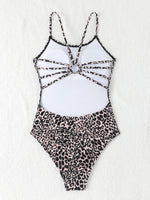 2026 Leopard Swimsuit One Piece String Backless Monokini Swimwear Women Sexy Bathers Bathing Swimming Swim Suit Female Beachwear