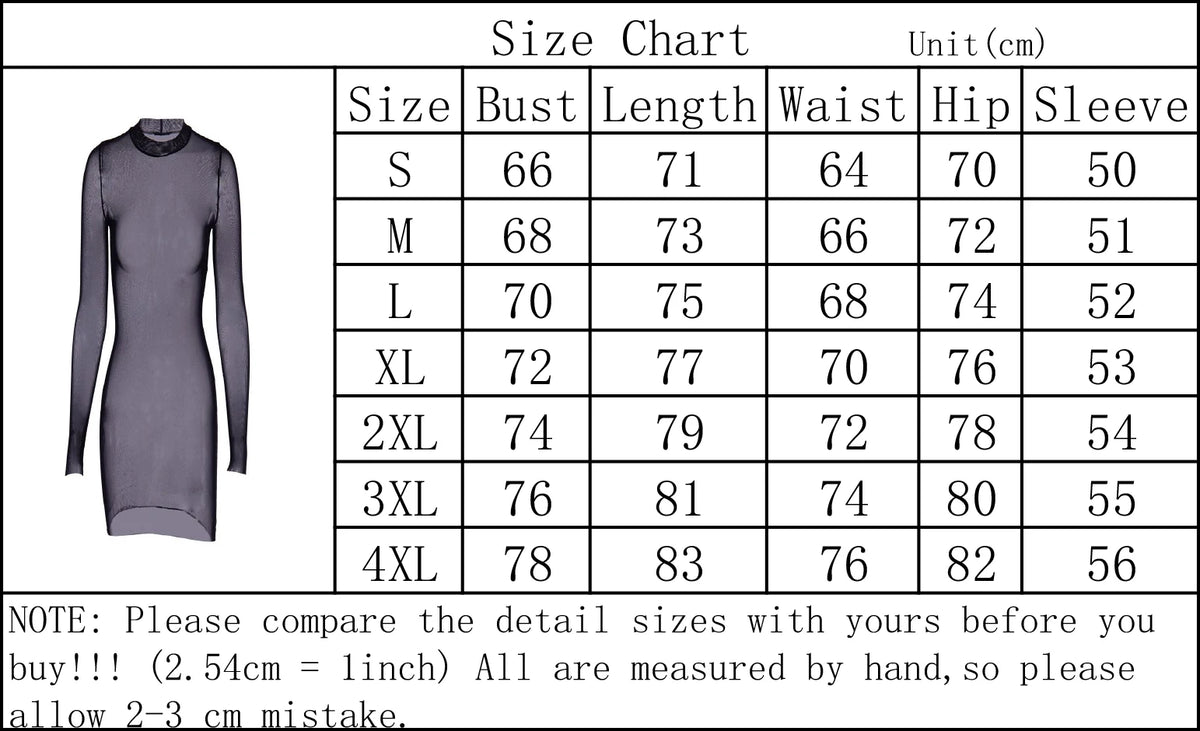 Women Mesh Dress Spring Autumn Sexy Sheer Mesh Long Sleeve Package Hip Sheath Dress Lady Sexy Club Body Wrap Mini Short Vestidos