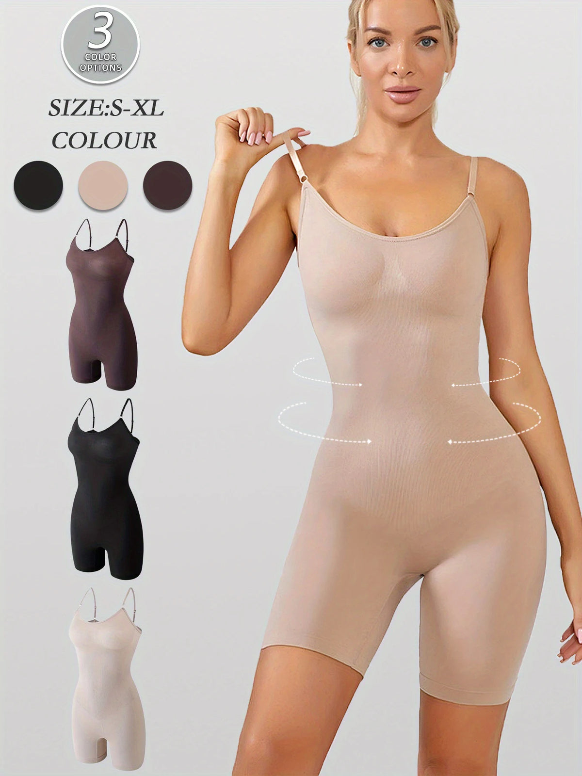 Women's Ultra-Soft Compression Bodysuit - Tummy Control Shaping Garment with Chest Uplift, Butt Lifter & Waist Slimmer