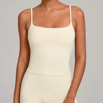 GYM Tank Top With Built In Bra women's Yoga clothing running Square Neck fitness vest beautiful back sports Workout