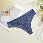 3Pcs/Set Women Sexy Lace Panties Lingerie Floral Sexy Low Waist Deep Color Thongs Ladies Underwear Fashion Soft Underpants S-XL