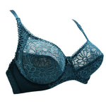 Womens Lager Bosom Lace Perspective Bra Sexy Lingerie Underwire Embroidery Floral Bralette Plus Size Brassiere B C D DD E F Cup