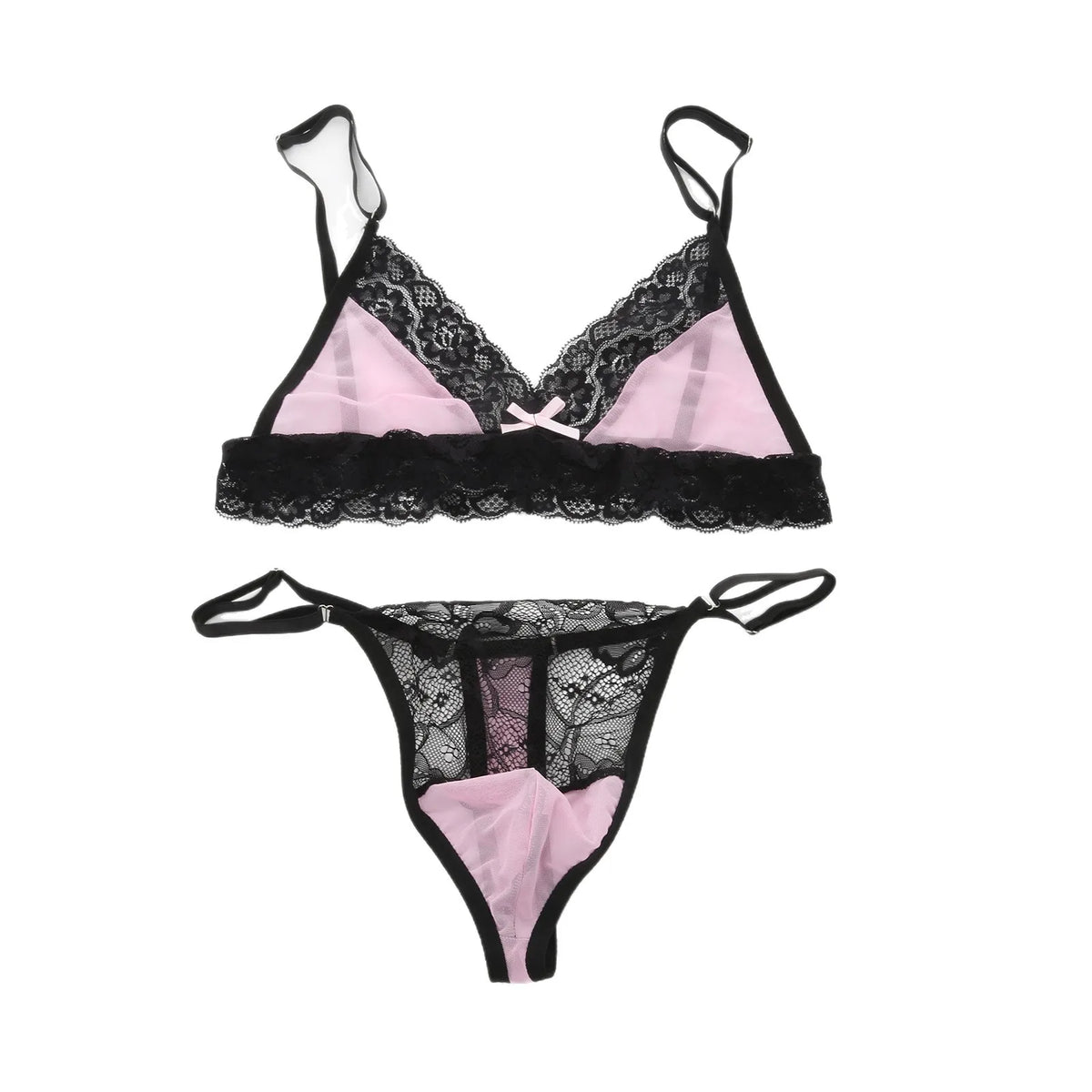 European and American men's sexy lace bra and panties temptation suit transvestite suit