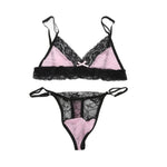 European and American men's sexy lace bra and panties temptation suit transvestite suit