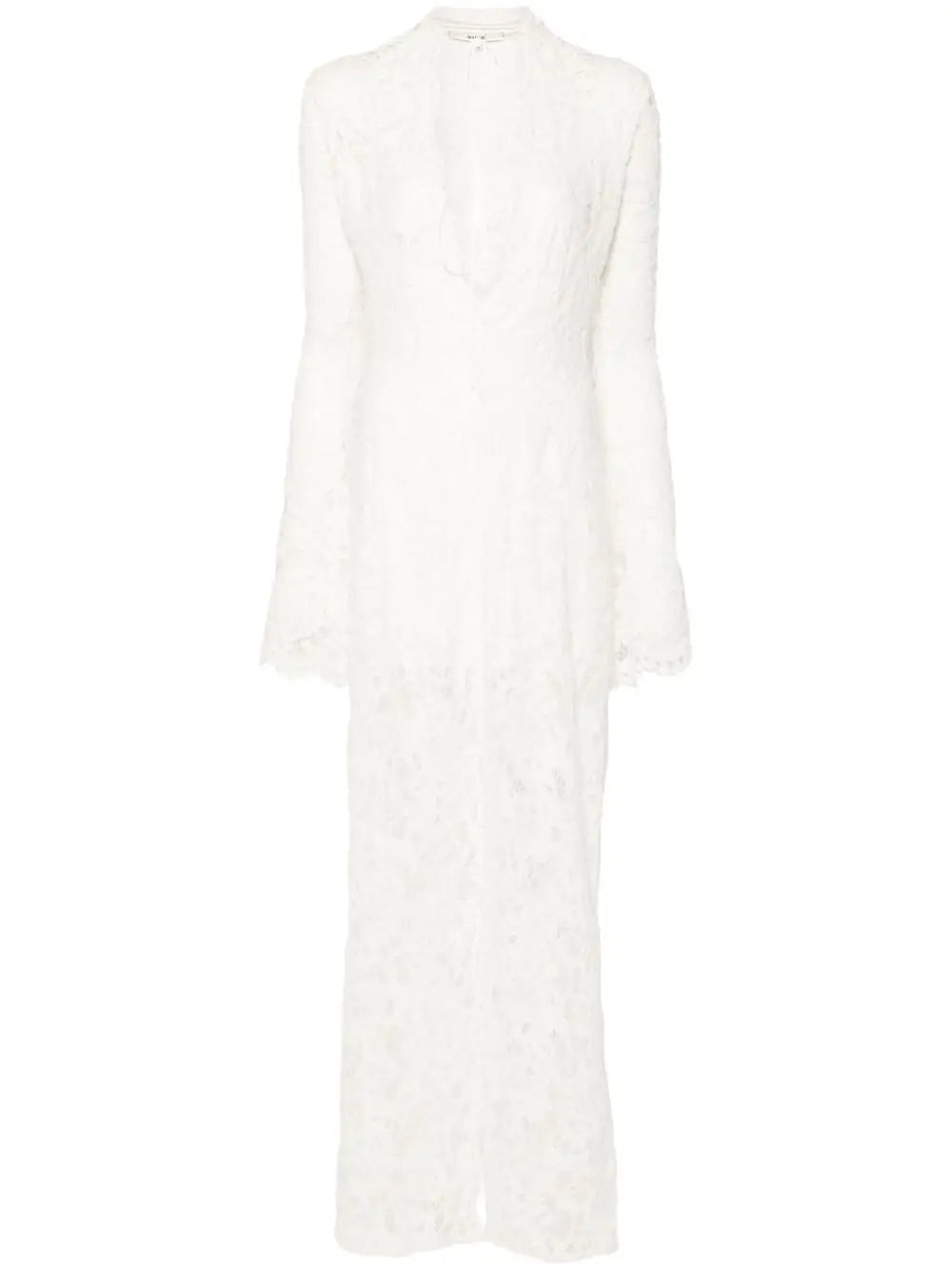 Woman Dress Clothing V-neck White Lace Dress 2025 Vestidos Para Mujer Fall Lace-up High Slit Slim LongEvening Party Dresses