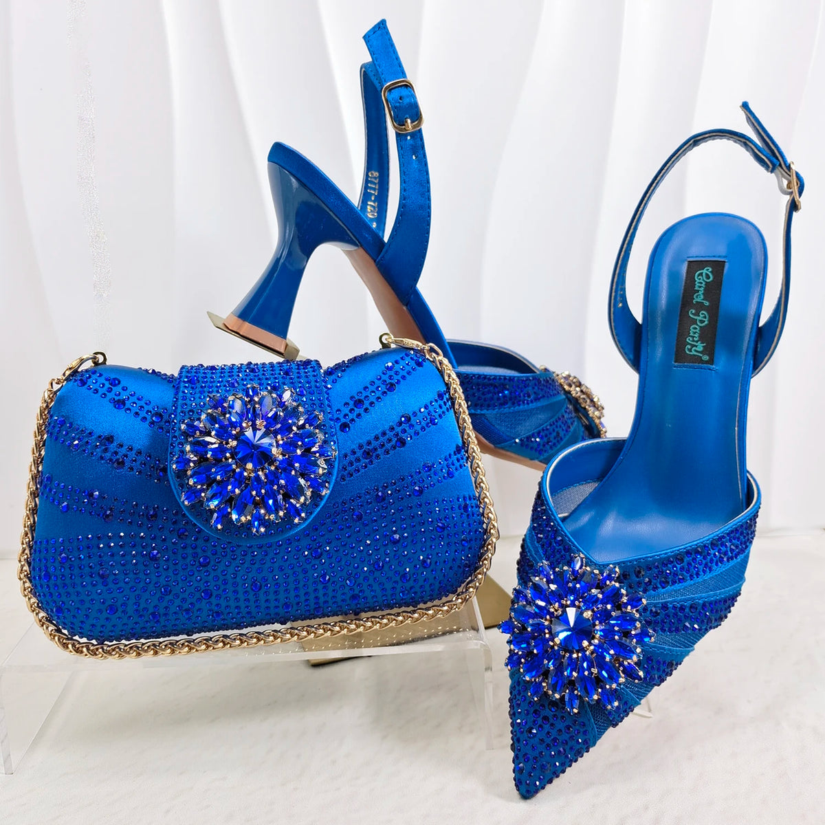 Doershow beautiful Italian Shoes And Bag Sets For Evening Party With Stones Italian Leather Handbags Match Bags!HC1-1