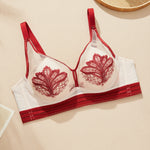 Sexy Thin Hot Bra for Women Lace Flower Mesh Bra 70 75 80 85 ABC Small Chest Unlined Push-up Bra FW7040