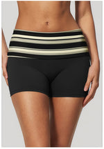 Summer Striped Polka Dot Contrast High Waist Yoga Shorts Hip Lifting Sports Tights Outdoor Workout Fitness Gym Running Pants