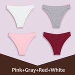 4Pcs Women's Cotton Briefs Seamless Women Sexy Panties Intimates Solid Color Breathable Underwear Female Low Waist Soft Lingerie