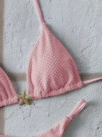 Sexy Metal Starfish Bikini Set Women Yellow Blue Push Up Bra Thong Swimsuit 2026 Summer Bathig Suit Bandage Holiday Swimwear